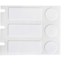 m6-98-499 Brady B-499 Black on White Cable Labels, 25.40 mm Width, 9.53mm Label Length, 25.4mm Label Width