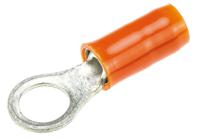 152881 TE Connectivity, PIDG Insulated Ring Terminal, M5 Stud Size, 0.8mm² to 1.65mm² Wire Size, Orange, Red