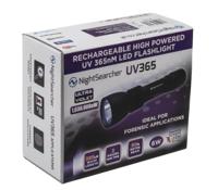 nsulved365 Nightsearcher UV365 UV LED Keyring Torch Black - Rechargeable, 153 mm