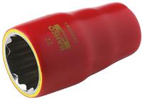 7800dmv-19 Bahco 1/2 in Drive 19mm Insulated Standard Socket, 12 point, VDE/1000V, 50 mm Overall Length