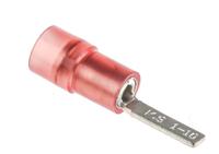 267-4467 RS PRO Insulated Crimp Blade Terminal 10mm Blade Length, 0.5mm² to 1.5mm², 22AWG to 16AWG, Red
