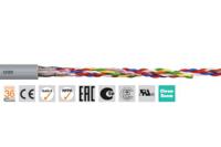 cf211050402-50m Igus chainflex CF211 Data Cable, 8 Cores 0.5 mm² 20 AWG, Screened, 50 m, Blue Thermoplastic Elastomer Sheath