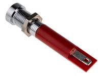 210-945 RS PRO Red Panel Mount Indicator, 12V dc, 8mm Mounting Hole Size, Solder Tab Termination
