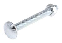 512-1089 Bright Zinc Plated Steel Coach Bolt, M8 x 75mm