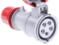 3181647 Scame IP66, IP67 Red Cable Mount 3P + N + E Industrial Power Socket, Rated At 16A, 415 V