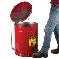 jcn09700rd Justrite Safety Cans 80L Red Pedal Steel Flammable Waste Can