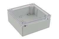 1554q2gycl Hammond 1554 Series Grey Polycarbonate Enclosure, IP68, Clear Lid, 5.51 x 5.51 x 2.36in