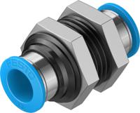 qss-12 Festo QSS Series Bulkhead Tube-to-Tube Adaptor, Push In 12 mm to Push In 12 mm, Tube-to-Tube Connection Style, 153161