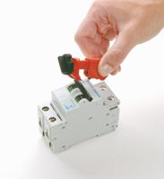 090853 Brady Red 2-Lock Glass-Reinforced Nylon Miniature Circuit Breaker Switch Lockouts, 7.14mm Shackle