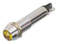 609-2312-130f Dialight Yellow Indicator, 12V dc, 9mm Mounting Hole Size, Solder Tab Termination