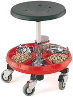 88601003 Bott PUR Mobile Stool 0.36 → 0.475m Platform Height, Black, Red