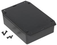 1591xxgflbk Hammond 1591 Series Black Flame Retardant ABS Enclosure, IP54, Flanged, Black Lid, 122.5 x 95.9 x 35.3mm