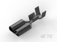 42100-2 TE Connectivity FASTIN-FASTON .250 Uninsulated Female Spade Connector, Receptacle, 7.49 x 3.3mm Tab Size, 0.82mm² to