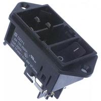 dd1101111110 Schurter C14 Panel Mount IEC Connector Male, 10A, 250 V, Fuse Size 5 x 20mm