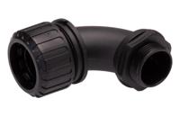 xf25m25c90 Adaptaflex 90° Elbow, Conduit Fitting, 25mm Nominal Size, M25, Nylon 66, Black IP65 rating