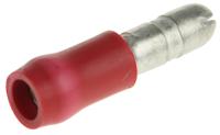 165590-1 TE Connectivity Insulated, Red Crimp Bullet Connector, 0.25mm² to 1.6mm², 20AWG to 15AWG, 4mm Bullet diameter Male