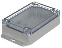 07715105-xm-151005-g-wl-7035 Bopla Euromas X Series Light Grey Polycarbonate Enclosure, IP66, IP68, IK07, Flanged, Clear Lid, 150 x 100 x 45mm