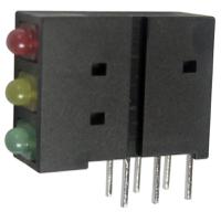 l-4060xha1i1y1gd Kingbright L-4060XHA/1I1Y1GD, Green Right Angle PCB LED Indicator, 3 LEDs, Through Hole 2.5 V