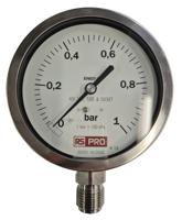 152-301 RS PRO BSP 1/2in Analogue Pressure Gauge 1bar Bottom Entry 100mm Outside Diameter