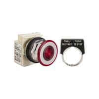 9001kr9p1r Schneider Electric Harmony 9001K Series Illuminated Push Button Switch, Push-Pull, Panel Mount, 30mm Cutout, Red LED,
