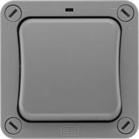 wp30-02 BG Electrical Grey Rocker Light Switch, 2 Way, 1 Gang, Storm