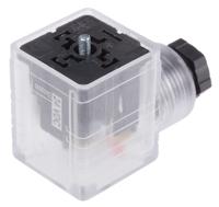 896-2066 RS PRO 2P+E DIN 43650 A, Female Solenoid Connector with Indicator Light, 24 V dc Voltage