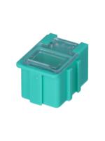 8150003 Licefa 1 Cell Green, Transparent Compartment Box, 21mm x 21.8mm x 29.4mm