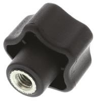 702-7651 RS PRO Black Multiple Lobes Clamping Knob, M6, Threaded Hole