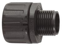 fpa28-m32b Flexicon Straight, Conduit Fitting, 28mm Nominal Size, M32, Nylon 66, Black IP66 rating