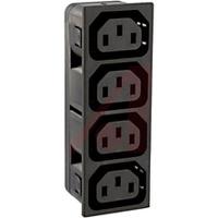 47524200 Schurter F Snap-In IEC Connector Socket, 10A, 250 V