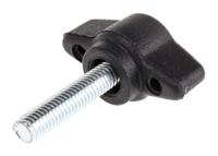 169-266 RS PRO Black Wing Clamping Knob, M5, Threaded Stud
