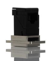 257-6710 RS PRO Single-Port RJ45 Female Feedthrough Ethernet Connector, Cat5e, Unshielded