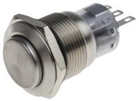 811-8578 RS PRO Push Button Switch, Momentary, Panel Mount, 19mm Cutout, SPDT, 250V ac, IP65, IP67