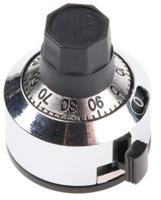 h-23-6m Bourns 22.2mm Chrome Potentiometer Knob for 6mm Shaft Splined, H-23-6M