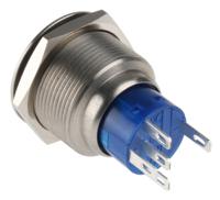 175-9314 RS PRO Illuminated Push Button Switch, Panel Mount, 22.2mm Cutout, SPDT, Yellow LED, 250V ac, IP67
