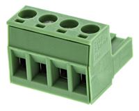 1754481 Phoenix Contact, 5mm Pitch, MSTB 2.5/ 4-ST, 4 Way, Right Angle, Pluggable Terminal Block, Plug, Screw Termination,