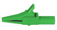 669755-25 Staubli Crocodile Clip 4 mm Connection, Brass Contact, 32A, Green