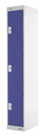 833-2920 RS PRO 3 Door Steel Blue Storage Locker, 1800 mm x 300 mm x 450mm