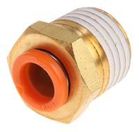 kq2h07-35as SMC KQ2 Series Straight Threaded Adaptor, NPT 1/4 Male to Push In 1/4 in, Threaded-to-Tube Connection Style