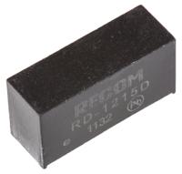 rd-1215d Recom RD DC-DC Converter, ±15V dc/ ±66mA Output, 10.8 → 13.2 V dc Input, 2W, Through Hole, +85°C Max Temp -40°C