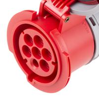 3183247-7 Scame, Optima Seven IP66, IP67 Red Cable Mount 6P + E Industrial Power Socket, Rated At 32A, 415 V