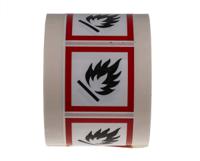 763-2156 RS PRO Black/Red Safety Labels 50 mm x 50mm