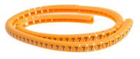 812-1405 RS PRO Snap On Cable Markers, Black on Orange, Pre-printed "5", 4 → 5mm Cable