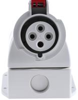 5183256t Scame IP66, IP67 Red Wall Mount 3P + E Industrial Power Socket, Rated At 32A, 415 V