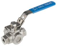 499-1865 RS PRO Stainless Steel L Port, 3 Way, Ball Valve, Threaded, BSPP 1/4in, 68bar Operating Pressure