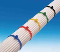 111-01960-t18r-pa66w-bk HellermannTyton Cable Tie, Inside Serrated, 100mm x 2.5 mm, Black Polyamide 6.6 (PA66), Pk-100