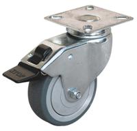 366822 Guitel Hervieu Braked Swivel Castor Wheel, 70kg Capacity, 100mm Wheel