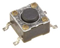 2-1437565-7 TE Connectivity Black Button Tactile Switch, SPST 50 mA @ 12 V ac 0.7mm Surface Mount