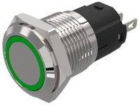 82-45510134 EAO 82 Series Green Indicator, 24V ac/dc, 16mm Mounting Hole Size, Solder Tab Termination, IP65, IP67