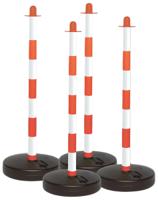 post-fillable-base-redwht-pk-4 Brady Red & White PE Barrier Post